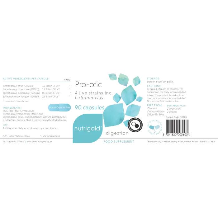 Pro-otic x 90 Capsules EXP DATE 30.10.26 | Nutrigold